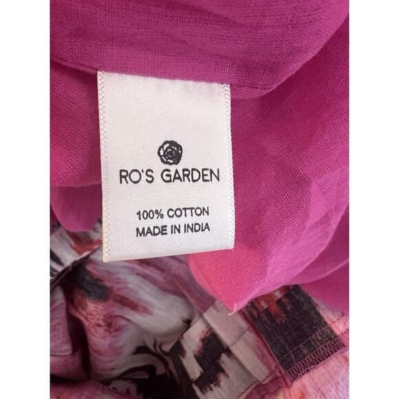 Ro's Garden Denise Halter Tie Gathered Tiered Maxi Dress Medium Pink $295 - Picture 6 of 9